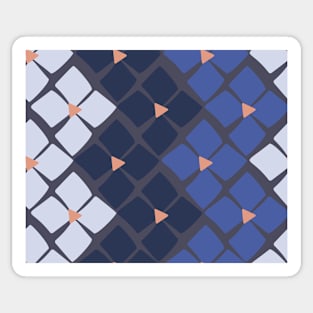 Soft and Sweet Blue and Steel Floral Zig Zag Sticker